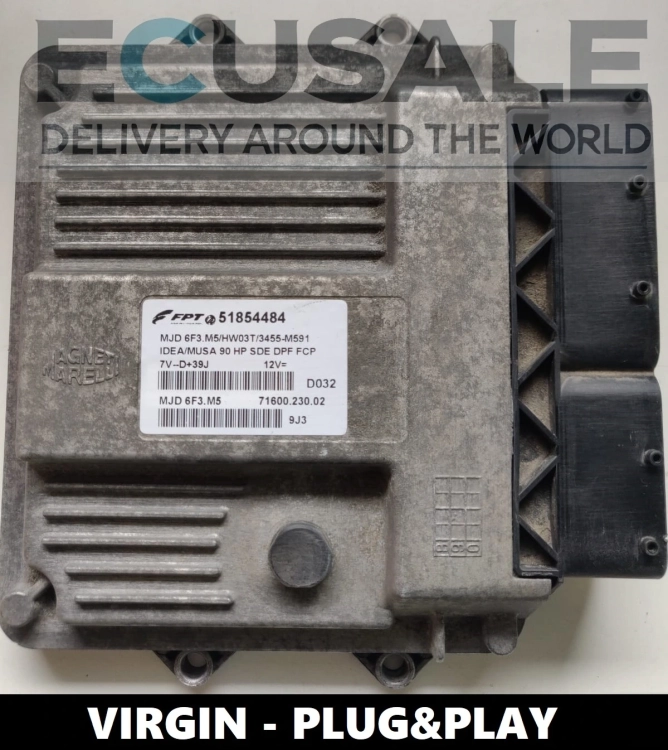 ECU 51854484 para Fiat Idea 1.3 MJD6F3.M5 – Centralina do Motor VIRGIN, Plug &amp; Play