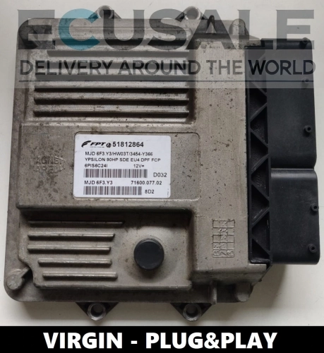 Centralina motore VIRGIN Lancia Ypsilon 1.3 51812864 MJD6F3.Y3 Plug   Play – pronta per l’installazione