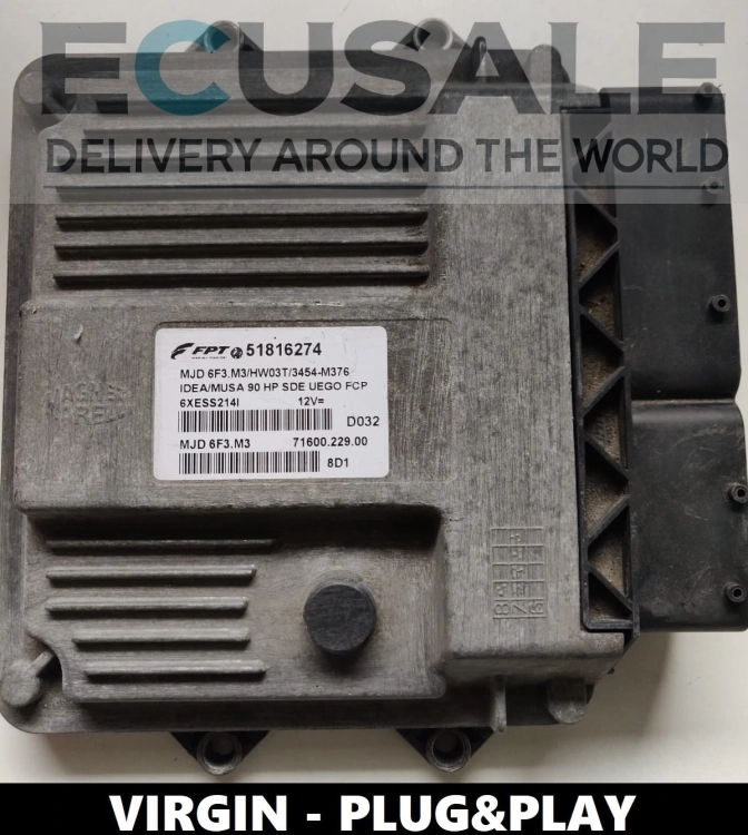 Centralina motore VIRGIN Fiat Idea / Lancia Musa 1.3 51816274 MJD6F3.M3 Plug  Play – pronta per l’installazione