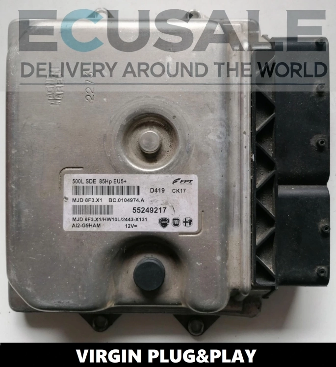 Motorsteuergerät Fiat Punto 1.3 Multijet – Teilenummer 55249217 MJD8F3.X1 – VIRGIN Plug &amp; Play Version, einbaufertig.
