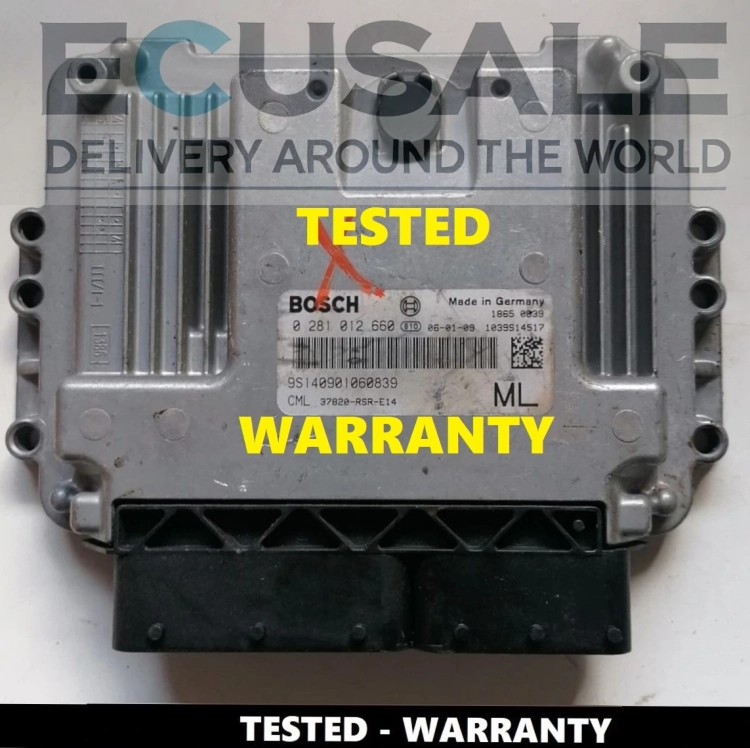 Foto della centralina originale Bosch EDC16C31 per Honda Civic – modello 37820RSRE14 con numero di serie 9S222209060575.
