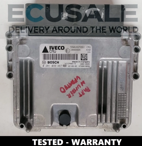 Centralina motore Iveco 0281039467 MD1CE101 – unità originale 5802825661, testata e pronta per l’installazione.