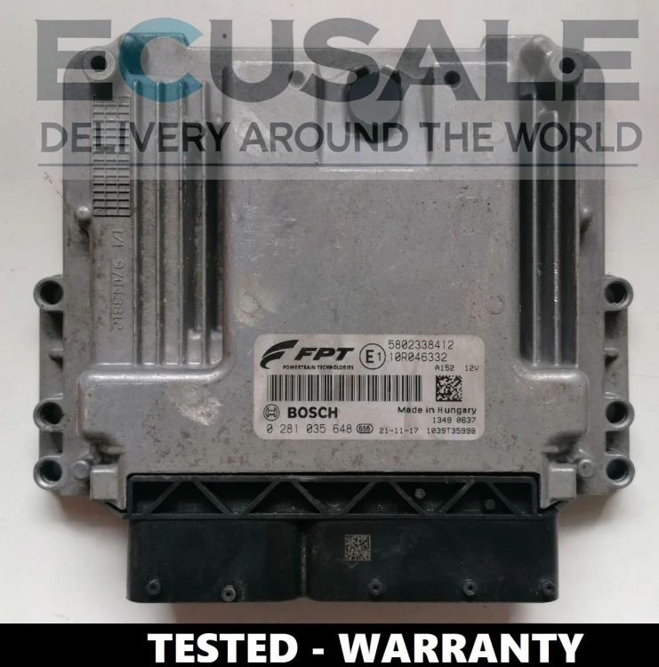 Centralina do motor Iveco Bosch MD1CE101 – número 0281035648, unidade original 5802338412 testada