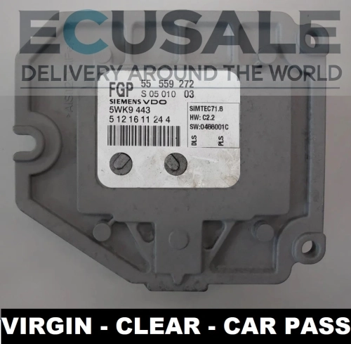 Sterownik silnika 55559272 5WK9443 VIRGIN Opel Astra Zafira 1.8 16V – moduł do kodowania CAR PASS