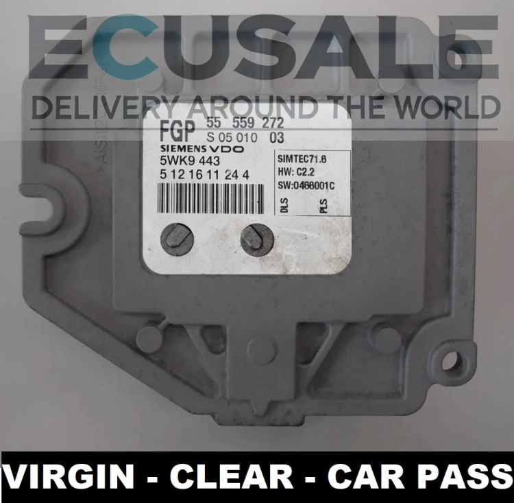 Centralina motore 55559272 5WK9443 VIRGIN Opel Astra Zafira 1.8 16V – modulo per la codifica con CAR PASS