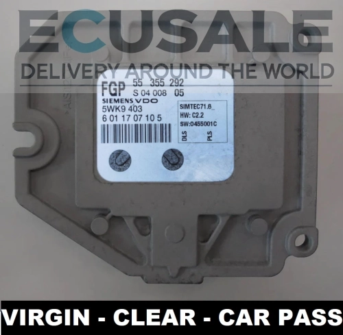 Sterownik silnika 55355292 5WK9379 VIRGIN Saab 9-3 II 1.8 16V – moduł do kodowania CAR PASS