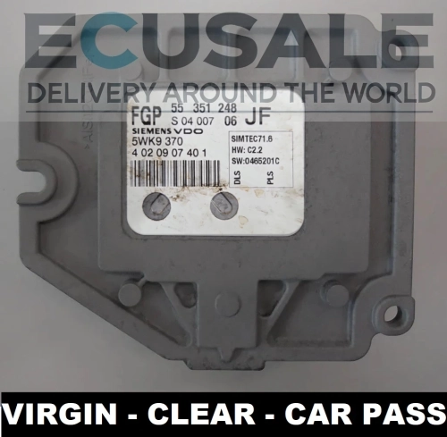 centralina do motor 55351248 5WK9370 Opel Astra Zafira Vectra 1.8 16V VIRGIN