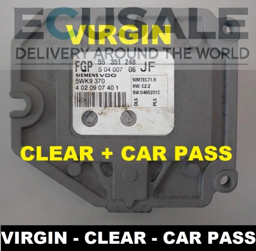 centralina do motor Opel 1.8 16V numer 55351248 5WK9370 CLEAR VIRGIN