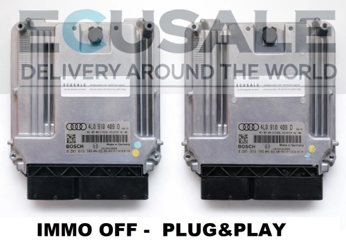4L0910409D 0281015165 – komplet 2× sterownik silnika IMMO OFF Audi Q7 4.2 TDI