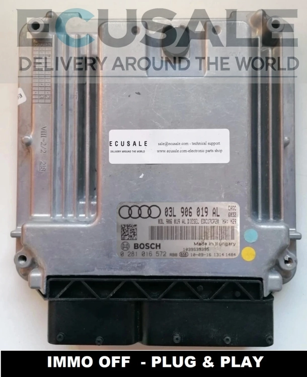 03L906019AL 0281016572 ECU Audi A5 8T 2.0 diesel CAGA CAHA IMMO OFF gotowy do montażu