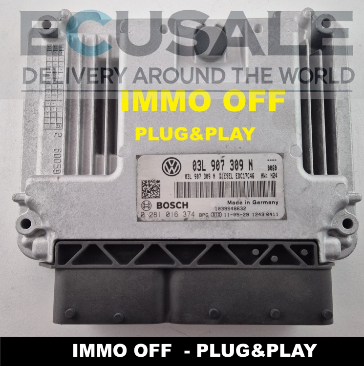 steuergerät 03L907309N 0281016374 ECU VW Audi Seat Skoda Bosch EDC17C46 IMMO OFF Plug &amp;amp;amp; Play