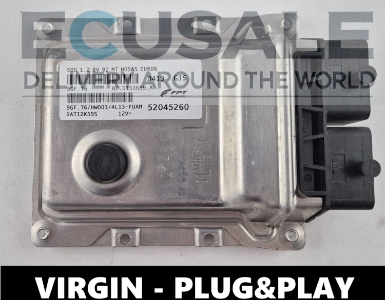 Motorsteuergerät 52045260 BC0153659A FIAT 500 1.2 8V 9GF.T6 ECU VIRGIN Plug&amp;amp;amp;Play