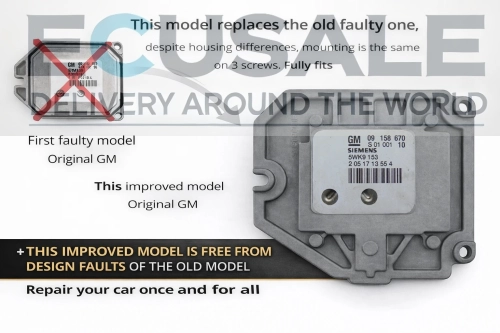 Vergleich zwischen altem und neuem Opel 09158670 Siemens 5WK9153 Motorsteuergerät