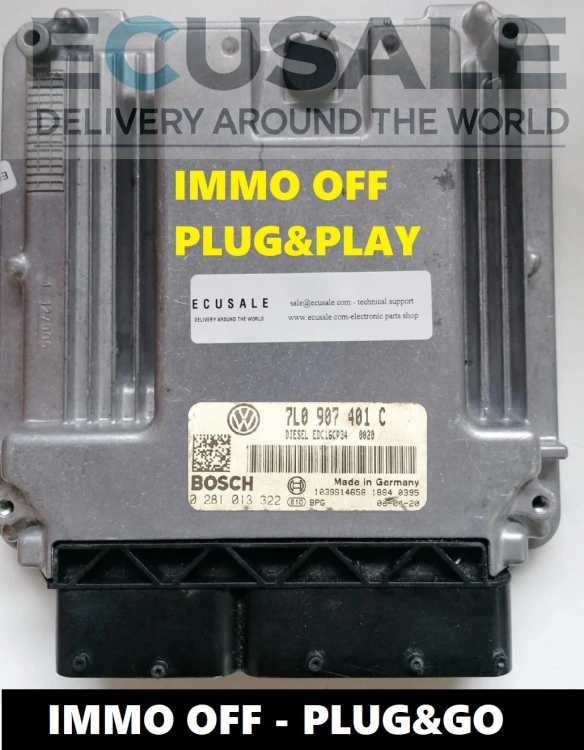 7L0907401C 0281013322 Centralina motore VW Touareg 3.0 TDI IMMO OFF Plug and Play