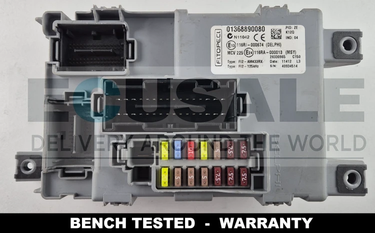 01368890080 28330965 módulo de controle BCM BSI Fiat Fiorino Qubo Citroen Nemo Peugeot Bipper Delphi