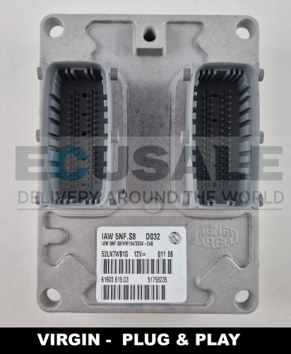 51758235 IAW 5NF.S8 61600.619.03 Centralina do motor Fiat Panda 1.2 8V 4x4 Virgin Plug and Play