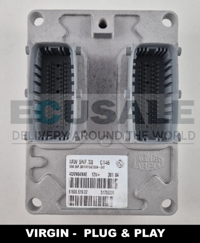 Centralina do motor 51758226 61600.619.02 IAW 5NF.S8 Fiat Panda 1.2 8V Virgin Plug &amp;amp;amp; Play
