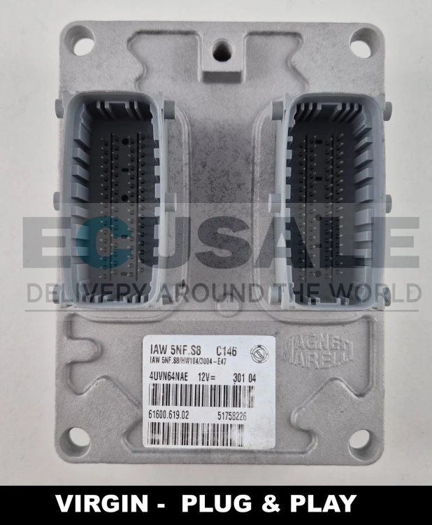 Centralina do motor 51758226 61600.619.02 IAW 5NF.S8 Fiat Panda 1.2 8V Virgin Plug &amp;amp;amp; Play