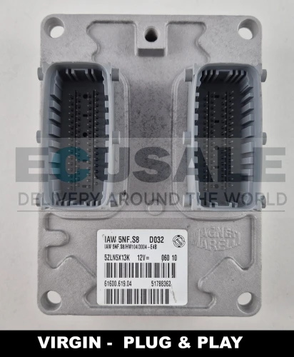 51788362 61600.619.04 Centralina do motor Fiat Panda 1.2 8V 4x4 IAW 5NF.S8 Virgin Plug &amp;amp;amp; Play