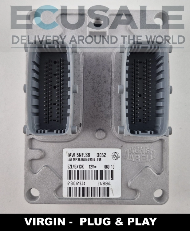 51788362 61600.619.04 EMotorsteuergerät Fiat Panda 1.2 8V 4x4 IAW 5NF.S8 Virgin Plug &amp;amp;amp; Play