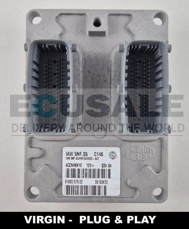 55193433 61600.579.02 IAW 5NF.S5 Centralina do motor Fiat Panda 1.2 8V Virgin Plug &amp;amp;amp; Play