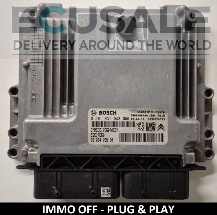 ecu PEUGEOT 1.6 HDI 9809478580 0281031043 steuergerät