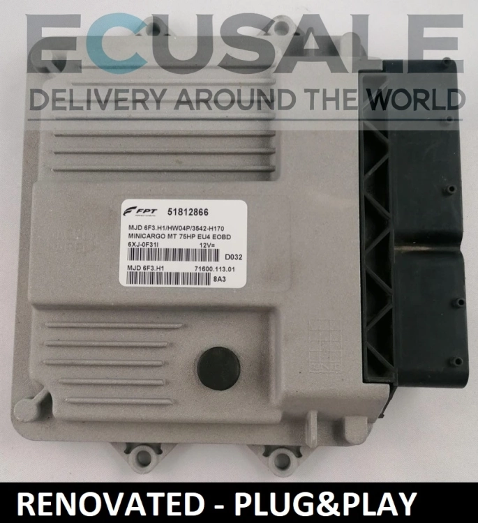 Regenerowany sterownik silnika FIAT 51812866 MJD6F3.H1 HW03P – jednostka Bosch do silnika 1.3