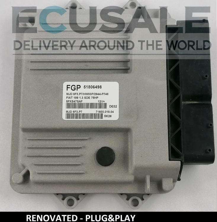Regenerowany sterownik silnika FIAT 51806498 MJD6F3.P7 HW03P do silnika 1.3 Multijet – Plug &amp; Play bez programowania