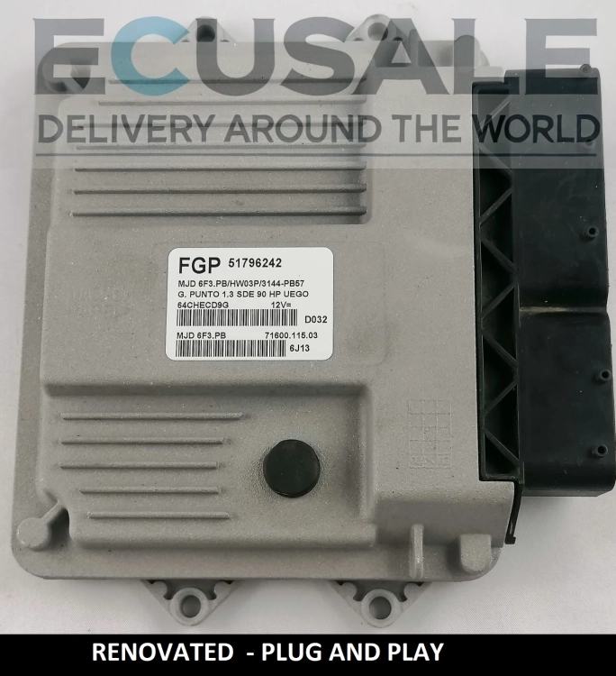 RENOVIERT MOTORSTEUERGERÄT FIAT 51796242 MJD6F3.PB HW03P – PLUG &amp; PLAY, KEINE PROGRAMMIERUNG ERFORDERLICH