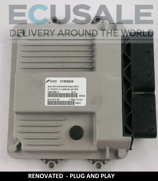 Centralina del motore RINNOVATO Fiat 1.3 51806505 MJD6F3.P5 HW03P Plug&amp;amp;Play – Nessuna programmazione richiesta