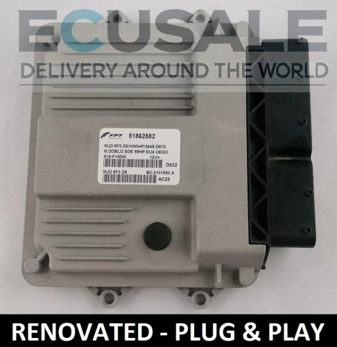 Centralina motore rinnovato FIAT 51862582 MJD6F3.D6 HW04P – vista dell’unità Bosch, pronta per l’installazione