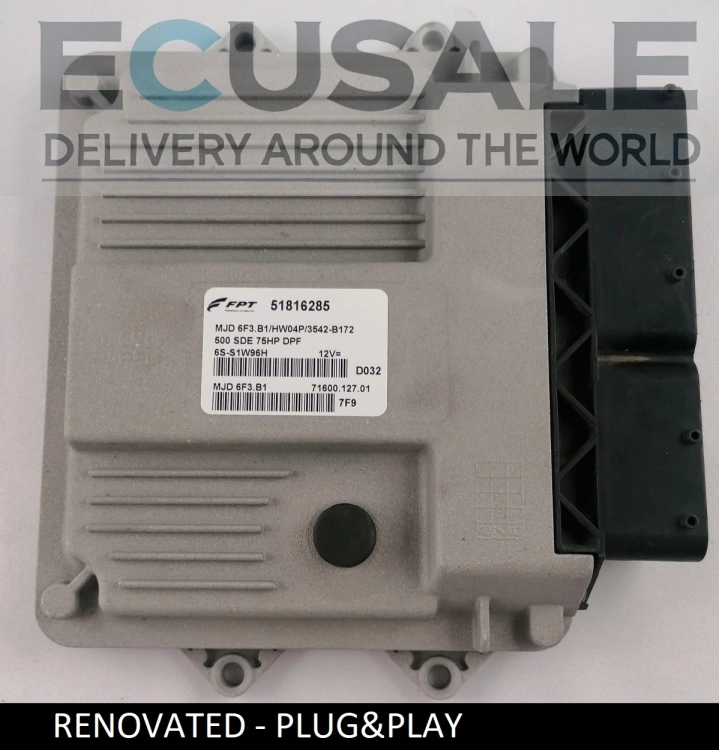 Centralina do motor renovado FIAT 51816285 MJD6F3.B1 HW04P – vista da unidade Bosch pronta para instalação Plug &amp; Play
