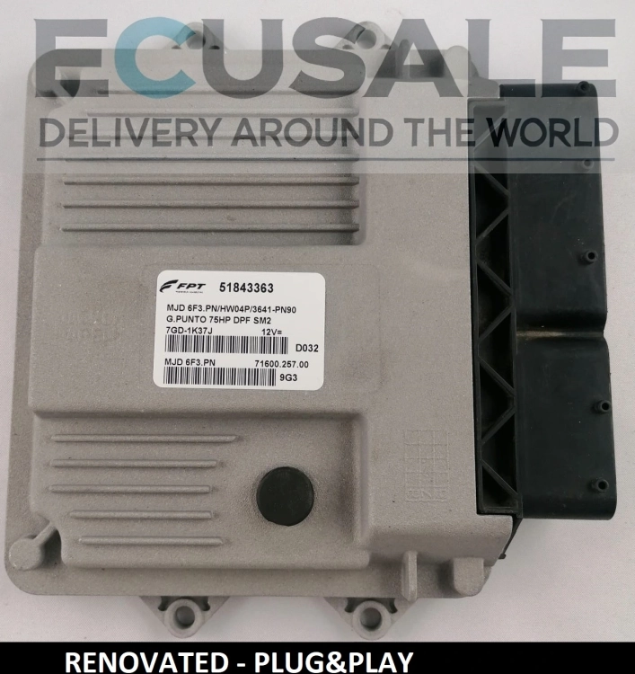 Motorsteuergerät für FIAT Grande Punto 51843363 MJD6F3.PN VIRGIN – anschließen und losfahren