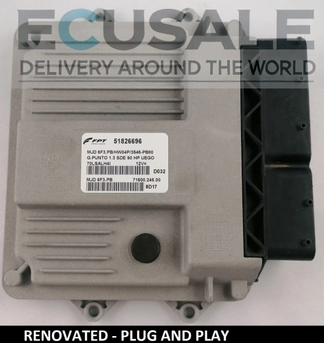 MOTORSTEUERGERÄT FIAT 51826696 MJD6F3.PB HW04P – RENOVIERTES Bosch 1.3 Multijet Plug and Play für Punto Panda Fiorino 500