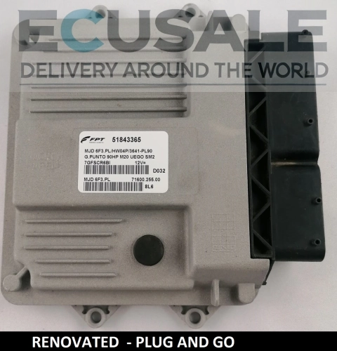 Sterownik silnika FIAT 51843365 MJD6F3.PL HW04P regenerowany ECU Bosch Plug and Play 1.3