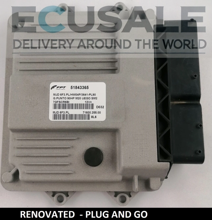 CENTRALINA DO MOTOR RENOVADA FIAT 51843365 MJD6F3.PL HW04P – Bosch Plug and Play 1.3