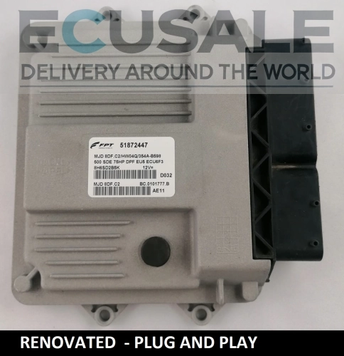 Centralina do motor para Fiat 500 1.3 – 51872447 MJD8DF.C2 – VIRGEM Plug and Play