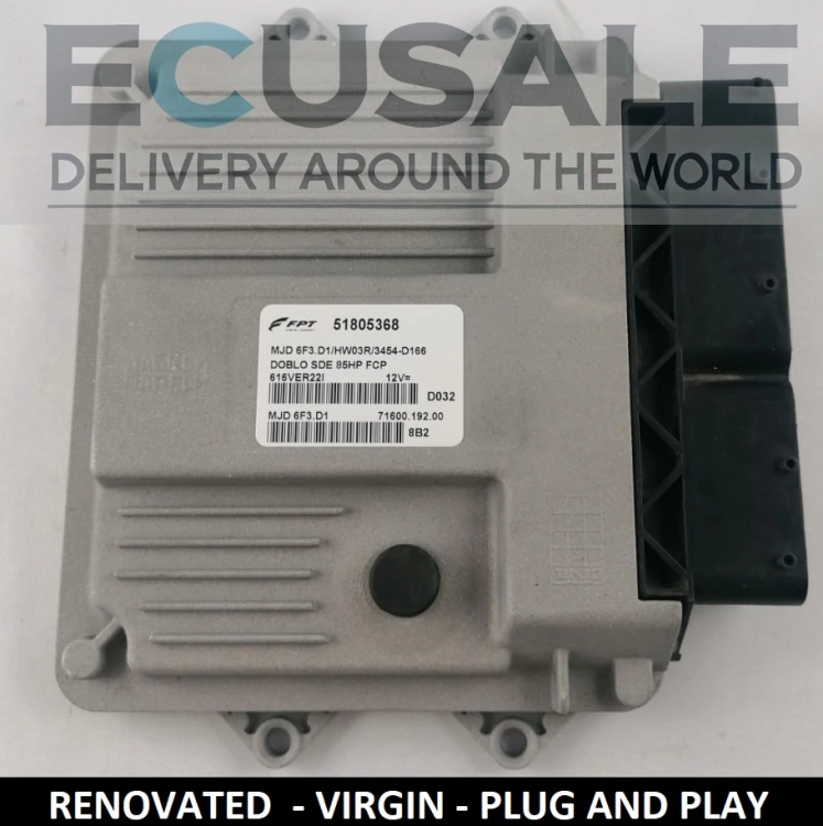 CENTRALINA do motor 51805368 MJD6F3D1 HW03R para Fiat 1.3 – testada, Plug and Play, pronta para instalação