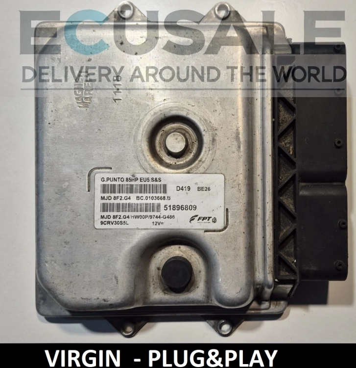 Centralina del motore Fiat Punto 1.3 51896809 MJD8F2.G4 Euro 5 Plug-Play – Pronta per l’installazione