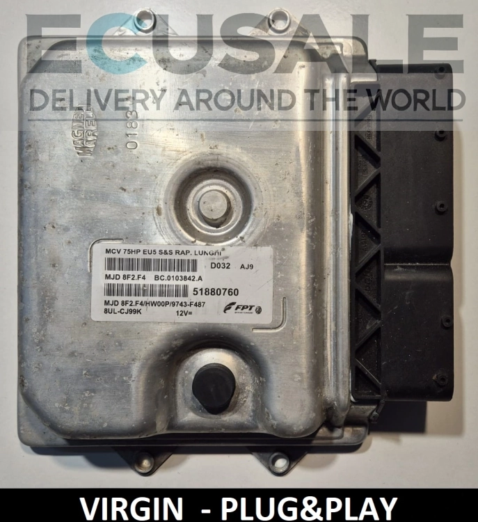 CENTRALINA do motor VIRGIN Fiat Fiorino 1.3 51880760 MJD8F2.F4 Euro 5 Plug and Play – pronta para instalação